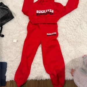 Red Buckeyes Sweatshirt and Joggers Set
